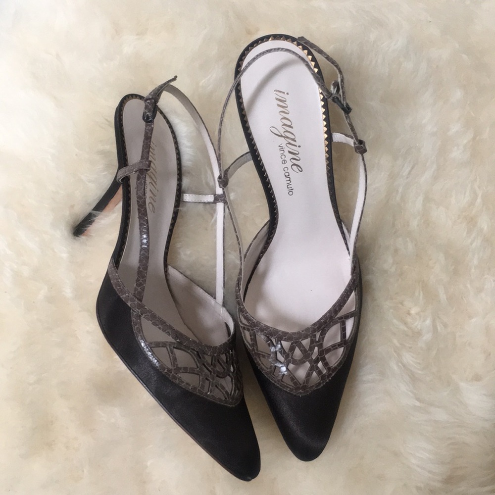 Imagine by Vince Camuto Satin Sling Back Heels